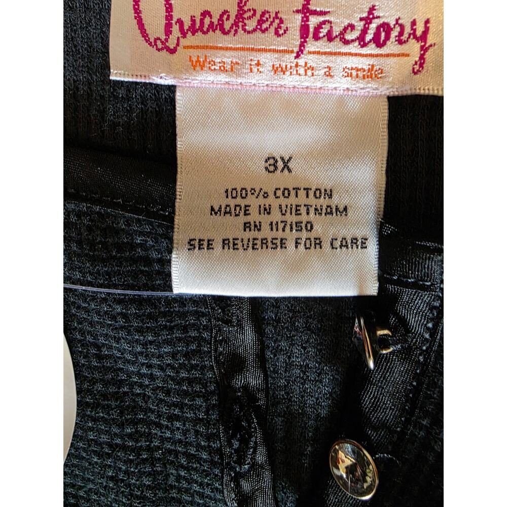 Quacker Factory Thermal Long Sleeve Top 3x‎ Womens Plus Size Black NWT - Picture 4 of 4